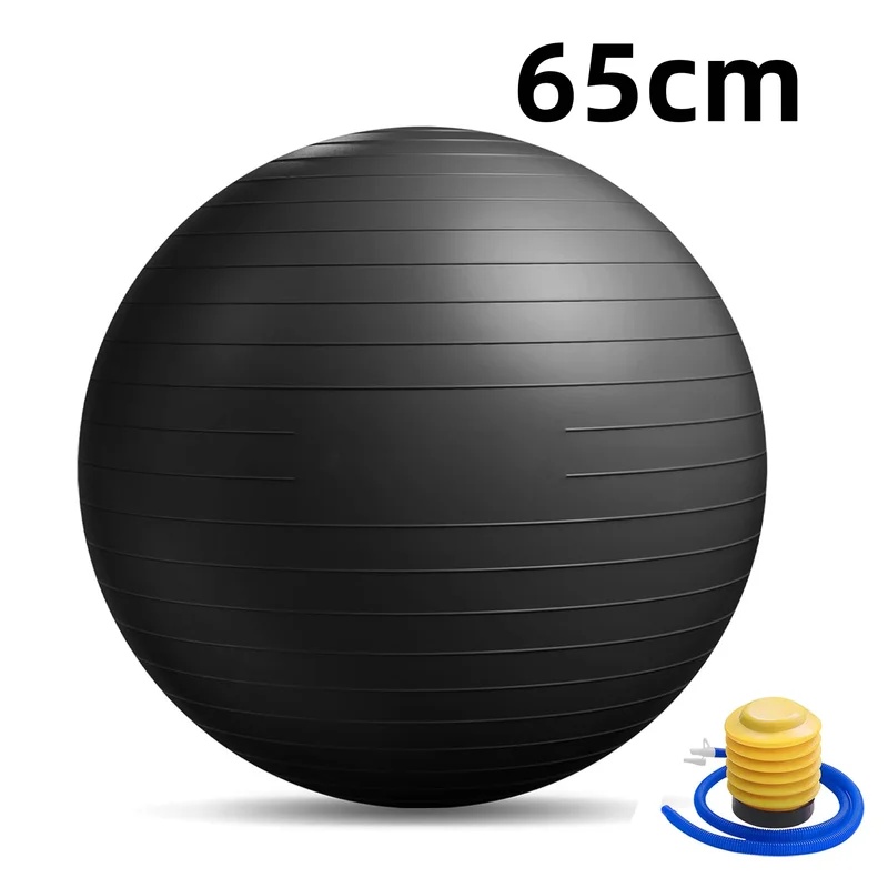 Pilates Yoga Ball Exercises - ลูกบอลโยคะกันแตกพร้อมปั๊มลม ลูกบอลพิลาทิสแบบหนาสำหรับออกกำลังกายที่บ้าน ฟิตเนส ฝึกสมดุล ฝึกความมั่นคง และใช้กับเก้าอี้สำนักงาน