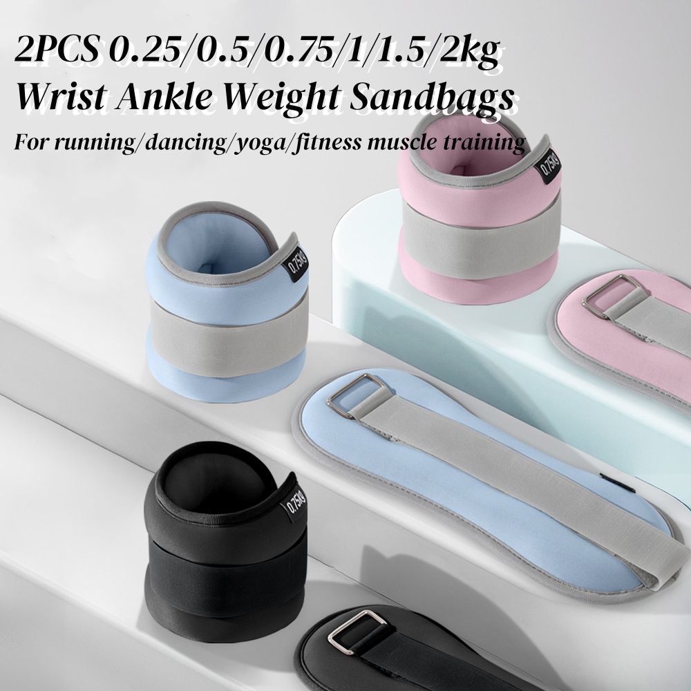 Yoga Sandbag Weight - 2pcs 0.25/0.5/0.75/1/2 กก.ข้อเท้า Sandbags แบบพกพาฟิตเนสการฝึกอบรมน้ําหนัก Sandbag