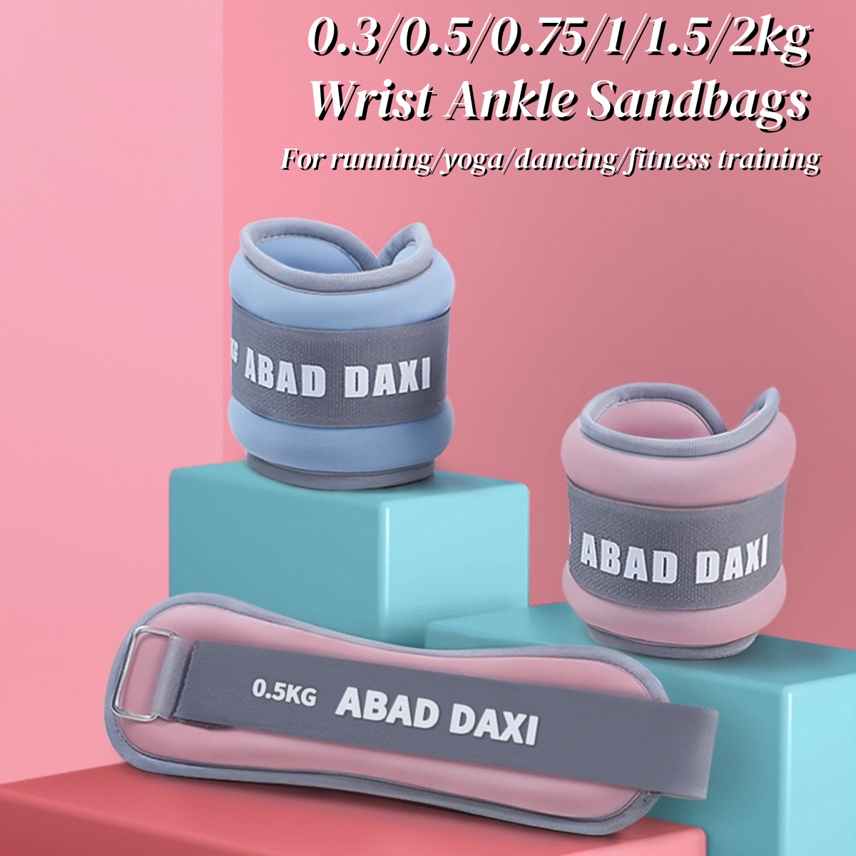 Yoga Sandbag Weight - 2pcs 0.3/0.5/1/2 กก.ข้อเท้า Sandbags แบบพกพาโยคะเต้นรํากล้ามเนื้อการฝึกอบรมวิ่งออกกําลังกายน้ําหนัก Sangbags