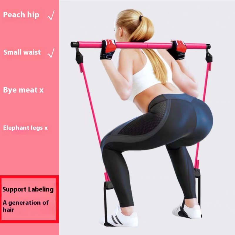 Pilates Yoga Tone - ไม้พิลาทิส -บาร์ออกกำลังกายแบบปรับได้สำหรับออกกำลังกายที่บ้าน โยคะ ยืดและปรับสี - แท่งออกกำลังกายแบบพกพาพร้อมแถบยางยืด