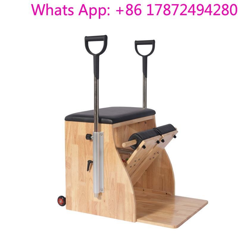 Pilates And Yoga Studio - เก้าอี้พิลาทิสแบบวันด้า รุ่นคอมเมอร์เชียลโอ๊ค พร้อมสปริงสแตนเลสปรับระดับได้ สำหรับสตูดิโอโยคะ