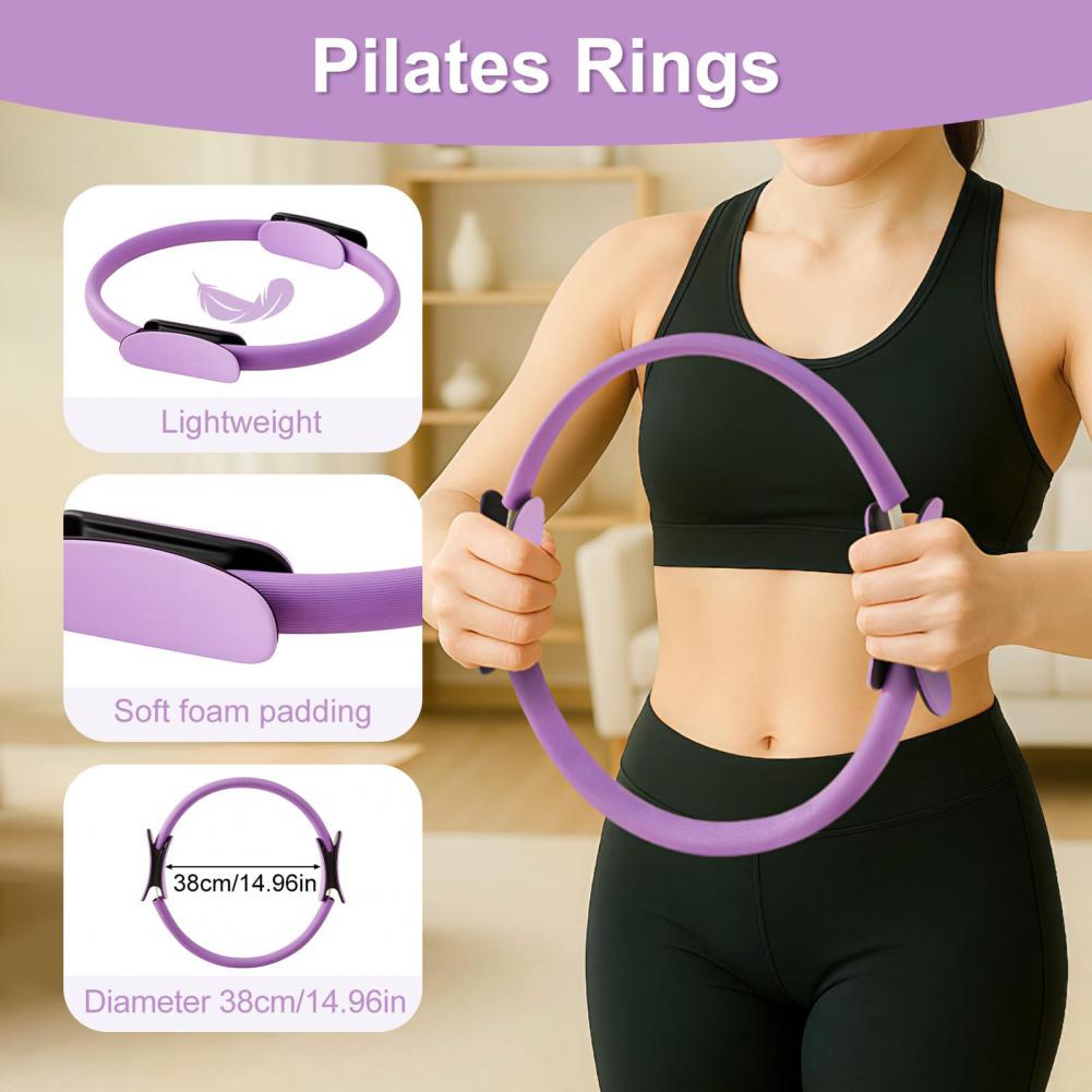 Pilates Yoga Ring - ผู้หญิงโยคะฟิตเนสแหวนวงกลมพิลาทิสผู้หญิงสาวออกกําลังกายบ้านความต้านทานความยืดหยุ่นโยคะออกกําลังกายพิลาทิสแหวนวงกลม ﻿