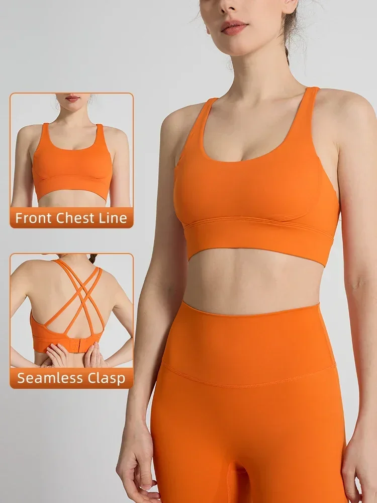 Pilates Yoga Wrap Top - สีทึบผู้หญิงกีฬา Bra เซ็กซี่สายคล้องคอกลับที่สวยงามกีฬากลางแจ้ง Jogging พิลาทิส Breathable