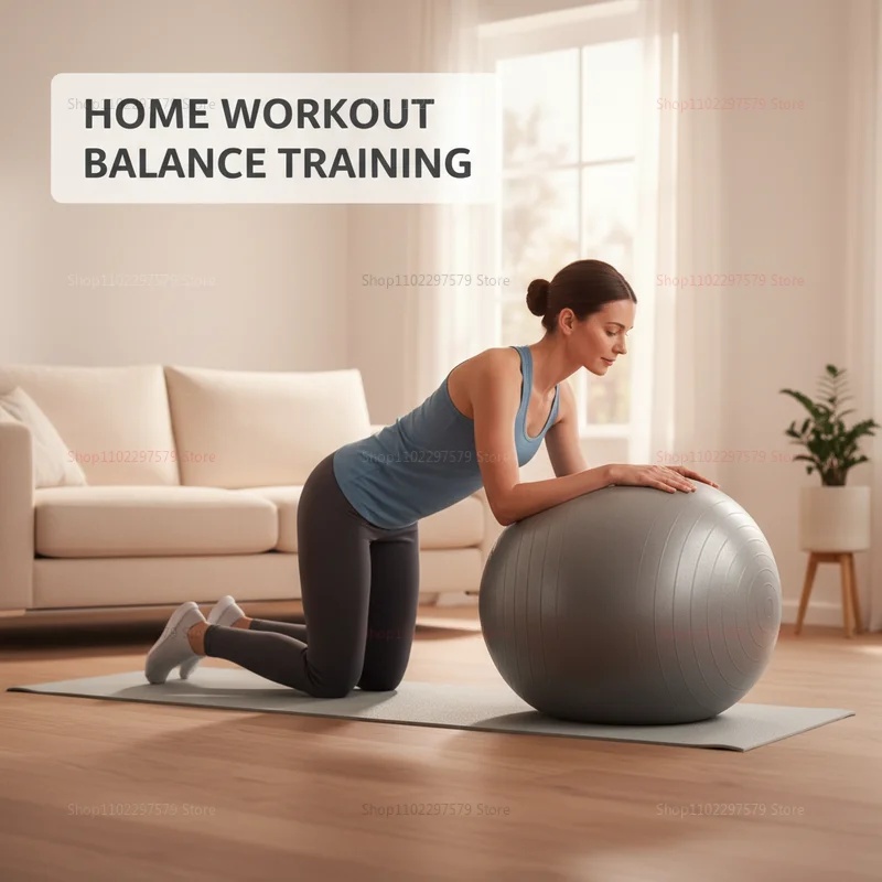 ลูกบอลโยคะกันแตกพร้อมปั๊มลม  ล - Pilates Yoga Ball Exercises บทวิจารณ์และราคา