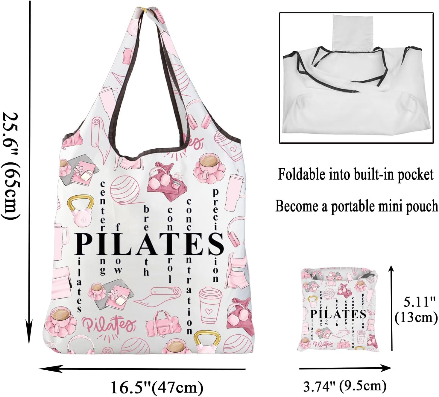 กระเป๋าโท้ทพิลาทิสสีชมพู ของขว - Pilates Yoga Instructor บทวิจารณ์และราคา