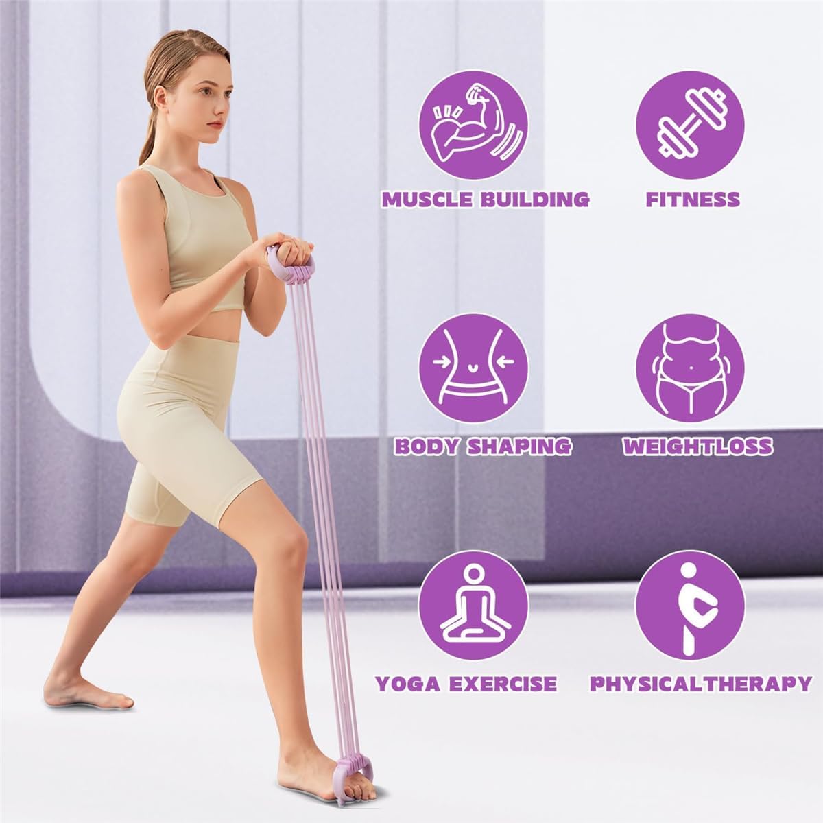 ยางยืดรูปเลข 8 สำหรับผู้หญิงแล - Pilates Yoga Stretching บทวิจารณ์และราคา