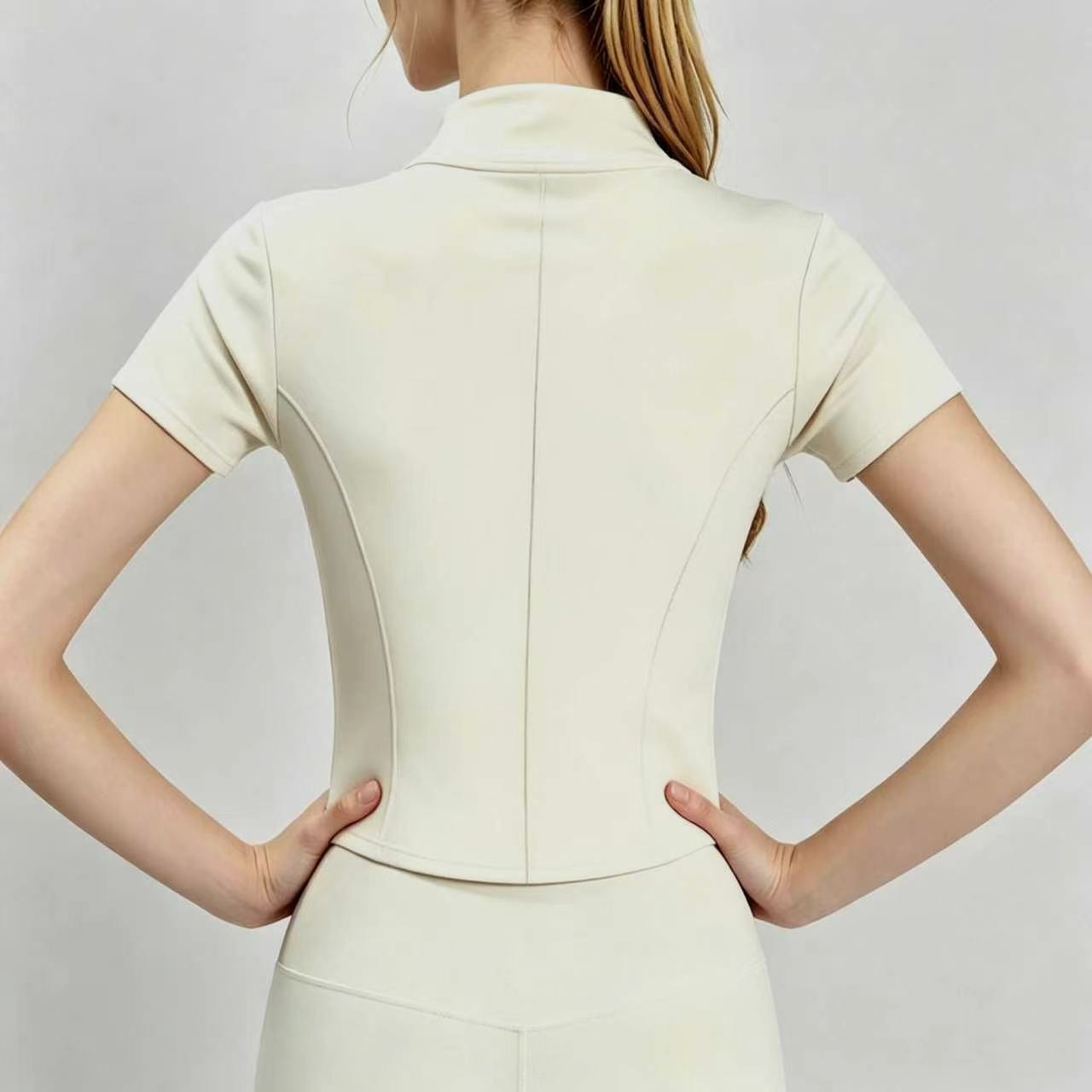 เสื้อยืดโยคะแขนสั้นสไตล์สปอร์ต - Pilates Yoga Wrap Top บทวิจารณ์และราคา