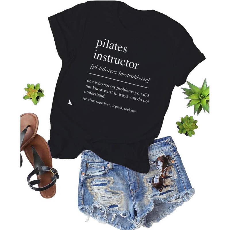 เสื้อยืดผ้าฝ้ายสำหรับผู้สอนพิล - Pilates Yoga Instructor บทวิจารณ์และราคา
