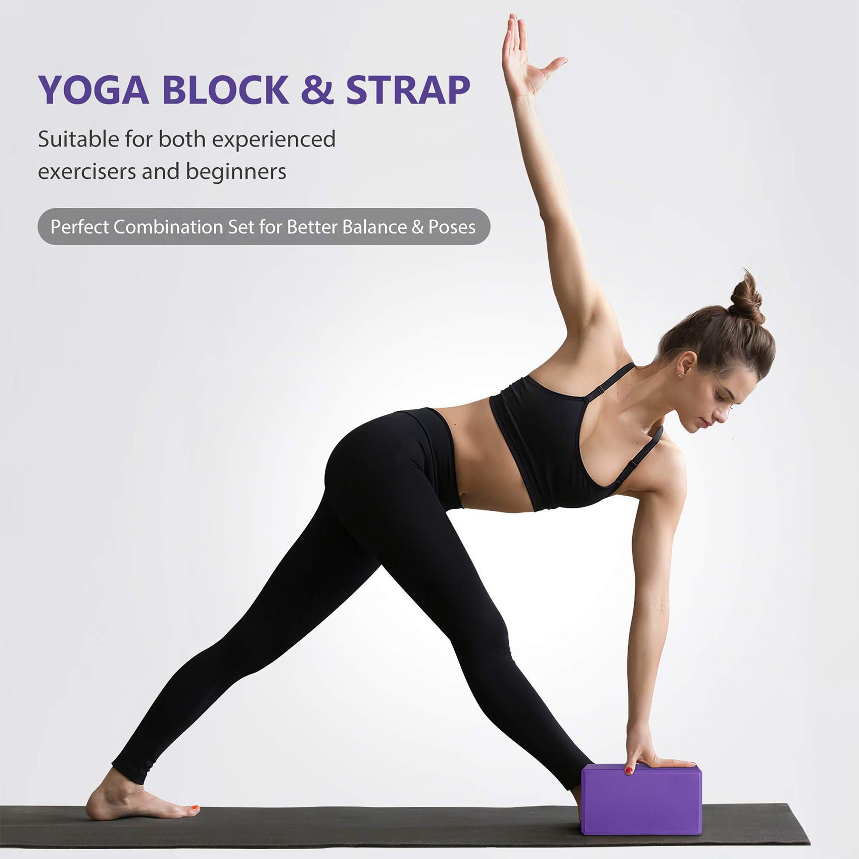 AEB0-ชุดบล็อกโยคะและสายรัดโยคะ - Pilates Yoga Tone บทวิจารณ์และราคา